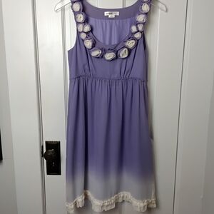 Kensie Lavender and Cream 100% Silk Dress